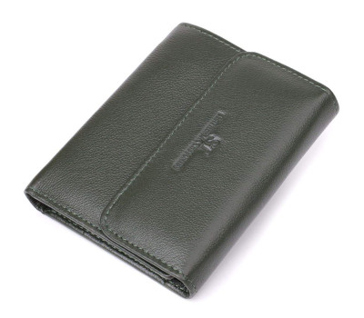 Стильний гаманець середнього розміру із натуральної шкіри ST Leather 23075 Зелений