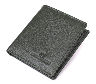 Жіночий гаманець на магніті з натуральної шкіри ST Leather 23093 Зелений