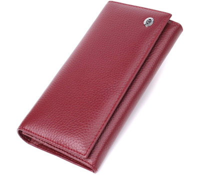Практичний гаманець для жінок із натуральної шкіри ST Leather 23098 Бордовий