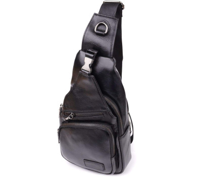 Чоловічі сумки через плече з натуральної шкіри Vintage 23048 Чорний