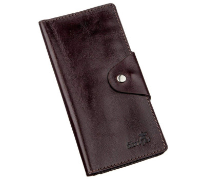 Гаманець чоловічий вертикальний на кнопках SHVIGEL 16175 Коричневий
