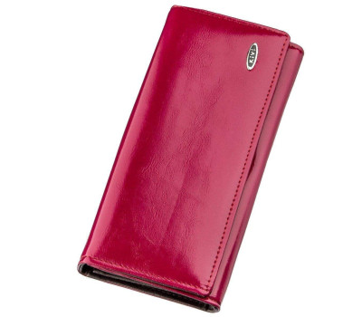 Гаманець жіночий з екошкіри гладкий KIVI 19078 Малиновий
