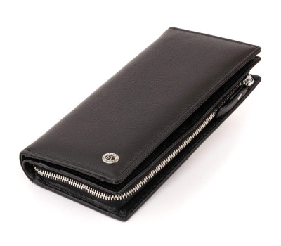 Вертикальний гаманець шкіряний жіночий ST Leather 19274 Чорний