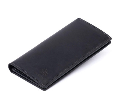 Вертикальний гаманець матовий на магнітній кнопці GRANDE PELLE 11313 Чорний