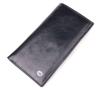 Вертикальний гаманець для чоловіків із натуральної шкіри ST Leather 19420 Чорний