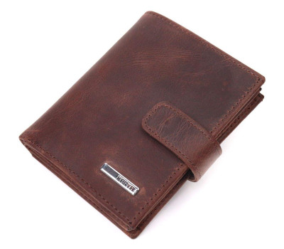 Невеликий чоловічий гаманець у вінтажній шкірі KARYA 21387 Коричневий