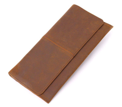 Тонкий чоловічий гаманець з натуральної вінтажної шкіри 21296 Vintage Коричневий