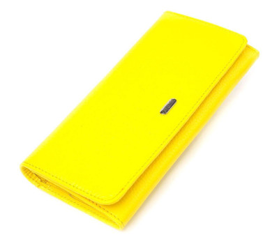 Яскравий молодіжний гаманець із натуральної шкіри флотар CANPELLINI 21612 Лимонний