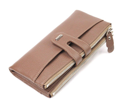 Цікавий гаманець з натуральної зернистої шкіри CANPELLINI 21634 Бежевий