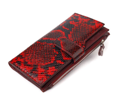 Незвичайний жіночий гаманець з натуральної шкіри з тисненням під змію CANPELLINI 21647 Різнокольоровий