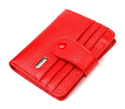 Яскравий жіночий гаманець із натуральної зернистої шкіри CANPELLINI 21690 Червоний