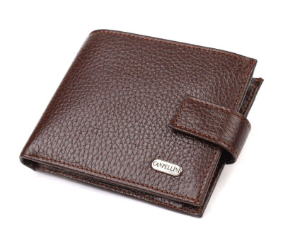 Гарний горизонтальний гаманець для чоловіків з натуральної шкіри флотар CANPELLINI 21891 Коричневый