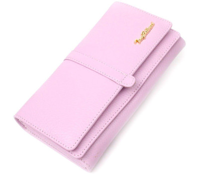 Жіночий гаманець з великою кількістю відділень ніжного кольору з натуральної шкіри Tony Bellucci 21958 Ліловий