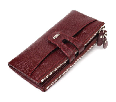 Гарний гаманець із натуральної зернистої шкіри CANPELLINI 21636 Бордовий