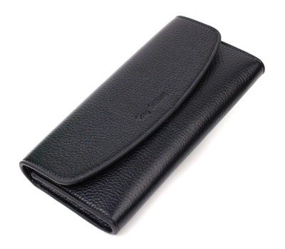 Класичний жіночий гаманець з монетницею на блискавці з натуральної шкіри Tony Bellucci 21966 Чорний