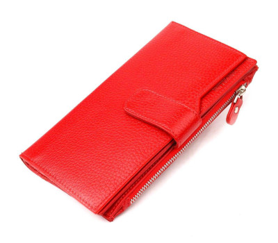 Вертикальний жіночий гаманець із натуральної шкіри CANPELLINI 21640 Червоний