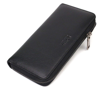 Стильний жіночий гаманець із натуральної гладкої шкіри BOND 22054 Чорний