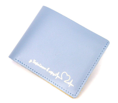 Оригінальний шкіряний гаманець комбі двох кольорів Серце GRANDE PELLE 16739 Жовто-блакитний