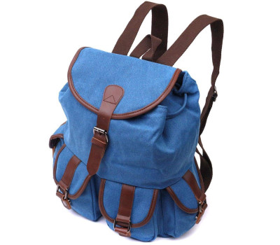 Місткий текстильний рюкзак, що закривається клапаном на магніт Vintage 22152 Блакитний