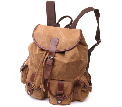 Чоловічий текстильний рюкзак, що закривається клапаном на магніт Vintage 22155 Коричневий