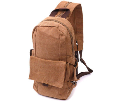 Місткий текстильний рюкзак у стилі мілітарі Vintagе 22180 Коричневий