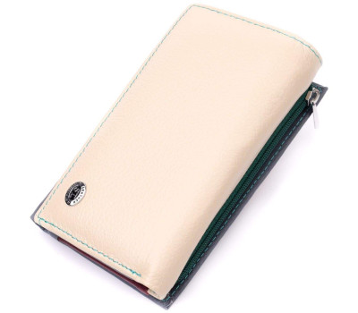 Незвичайний жіночий шкіряний гаманець у три складання ST Leather 19446 Різнокольоровий