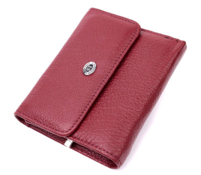 Шкіряний жіночий гаманець із монетницею ST Leather 19480 Бордовий