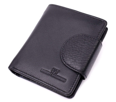 Надійний гаманець для жінок вертикального типу із натуральної шкіри ST Leather 22451 Чорний