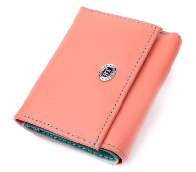 Невеликий гаманець для модниць із натуральної шкіри ST Leather 19505 Помаранчевий