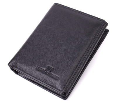 Вертикальний гаманець для стильних чоловіків із натуральної шкіри ST Leather 22464 Чорний