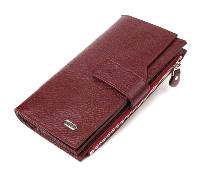 Вертикальний гаманець для жінок з натуральної шкіри CANPELLINI 21645 Бордовий