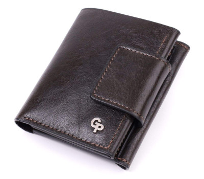 Люксовий гаманець з безліччю відділень із якісної натуральної шкіри GRANDE PELLE 22574 Коричневий