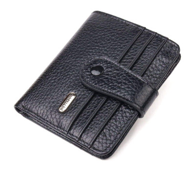 Стильний гаманець із натуральної зернистої шкіри CANPELLINI 21688 Чорний
