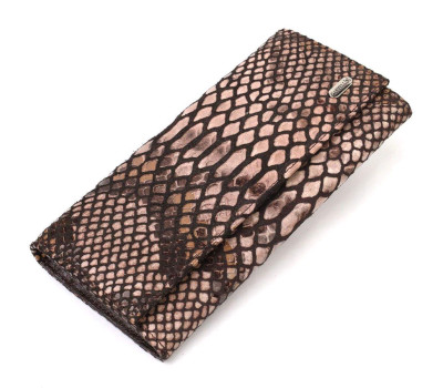 Ультрастильний жіночий гаманець із фактурної натуральної шкіри з тисненням під змію CANPELLINI 21713