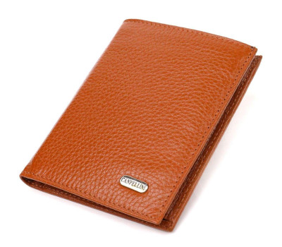 Стильний чоловічий гаманець вертикального формату з натуральної шкіри CANPELLINI 21754 Рудий