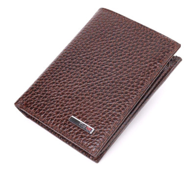 Чоловічий гаманець без застібки з натуральної шкіри KARYA 21365 Коричневий