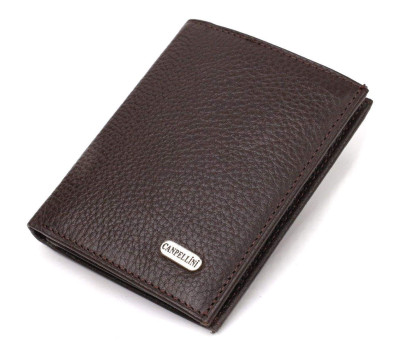 Компактний гаманець для чоловіків із натуральної шкіри флотар CANPELLINI 21873 Коричневий