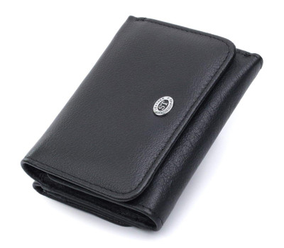 Гаманець для жінок з натуральної шкіри горизонтального формату ST Leather 22722 Чорний