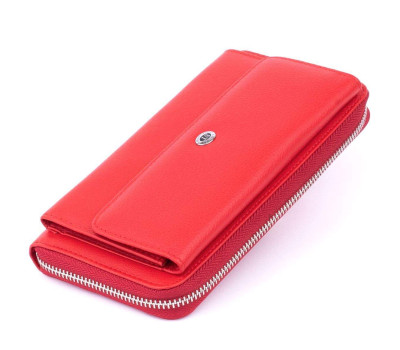 Гаманець з кишенькою на лицьовій стороні жіночий ST Leather 19366 Червоний