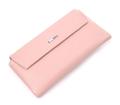 Місткий жіночий гаманець з натуральної шкіри KARYA 21358 Рожевий