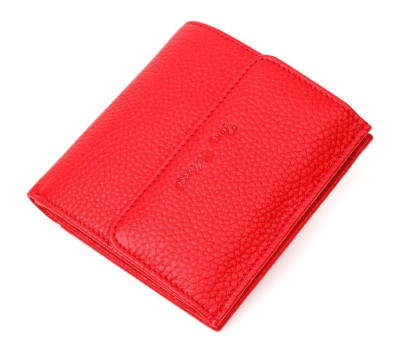 Яскравий жіночий гаманець із місткою монетницею на кнопці з натуральної шкіри Tony Bellucci 22011 Червоний