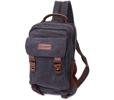 Практичний текстильний рюкзак з ущільненою спинкою та відділенням для планшета Vintage 22168 Чорний