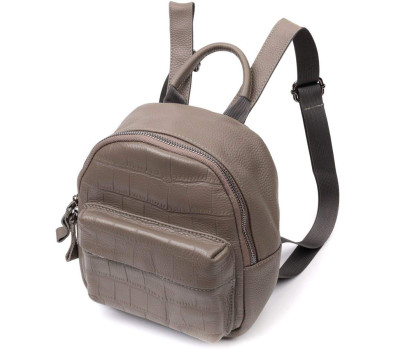 Жіночий компактний рюкзак з натуральної шкіри Vintage 22435 Сірий