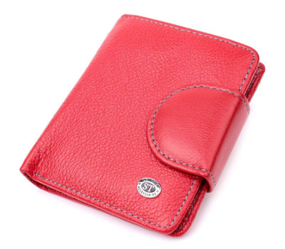 Шкіряний яскравий гаманець з монетницею ST Leather 19453 Червоний
