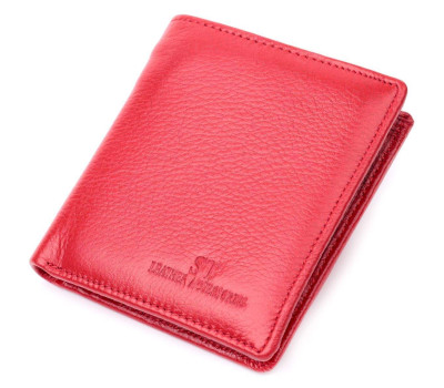Яскравий жіночий гаманець із натуральної шкіри ST Leather 19465 Червоний