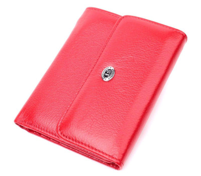 Яскравий жіночий гаманець із монетницею із натуральної шкіри ST Leather 19482 Червоний
