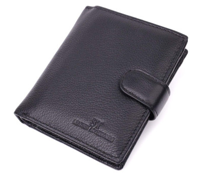 Вертикальний гаманець із блоком під документи з натуральної шкіри ST Leather 22479 Чорний