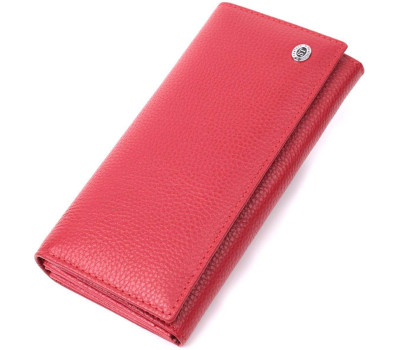 Яскравий жіночий гаманець горизонтального формату з натуральної шкіри ST Leather 22514 Червоний