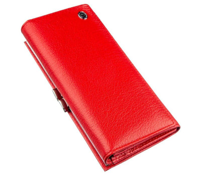 Жіночий гаманець з монетницьою на клямці ST Leather 18957 Червоний