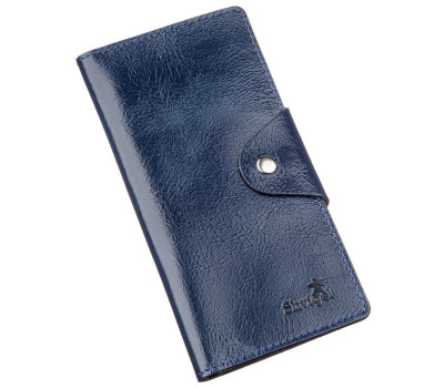 Гаманець унісекс зі шкіри Алькор на кнопках SHVIGEL 16170 Синій